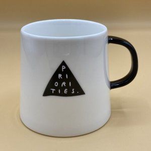 Priorities Black White Coffee Cup Mug - Kingbird - Cute Funny.